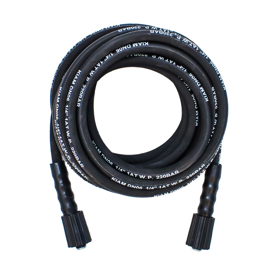 image 1 of M22 Female - M22 Female Heavy Duty 1/4" Rubber Pressure Washer Hose Black | 30m