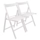 image 1 of Harbour Housewares Beech Wood Folding Chairs - White - Pack of 2 | White | White