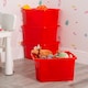 image 2 of Wham Stack & Store 4 x 30L Plastic Storage Boxes | Red | 4