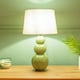 image 1 of ValueLights Mia Ceramic Green Table Lamp with White Tapered Shade