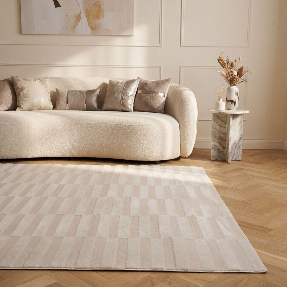 image 1 of The Rugs Loft Collection Striped Living Room Area Floor Rug and Runners Soft Pile