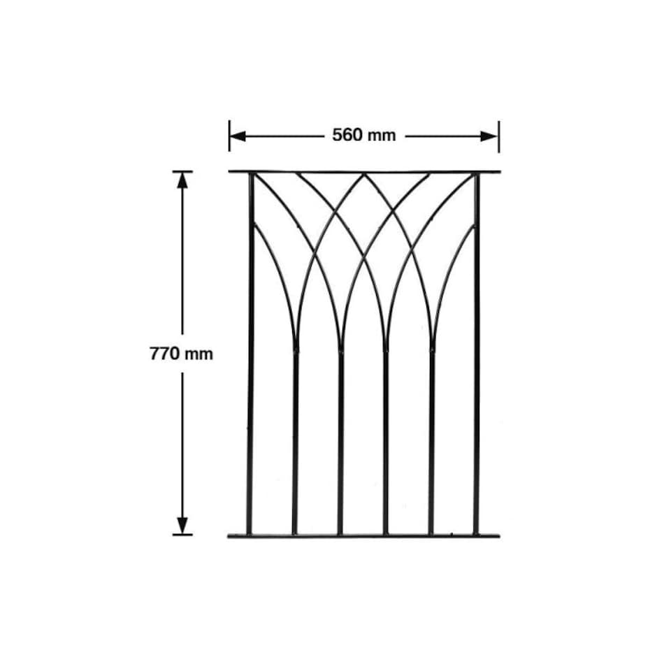 image 1 of Java Decking Fence Panels - Solid Steel - FIts Gap of 560 mm x 770 mm High - Electro Galvanised/Black Powder Coated Black