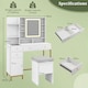 image 2 of COSTWAY Makeup Vanity Desk Dressing Table & Stool Set White