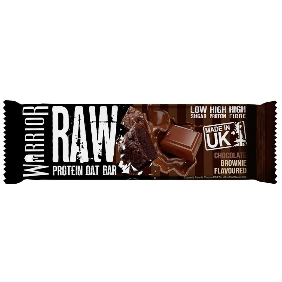 image 1 of Warrior RAW Protein Bars 12 x 75g – 20g High Protein Bar, Low Sugar High Fibre Oat Protein Flapjack – Protein Snacks, Meal Replacement Bars (Variety)