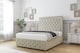 image 2 of Sloomy Sofia Chrome Cream Plush Divan Bed With Mattress No Drawers With 26" Strutted Headboard & 12" Matching Footboard 2'6 Small Single | Cream | Cream | Small Single | 1