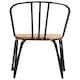 image 2 of District Dining Chair Elm Wood Seat With Black Finish Metal Frame Black