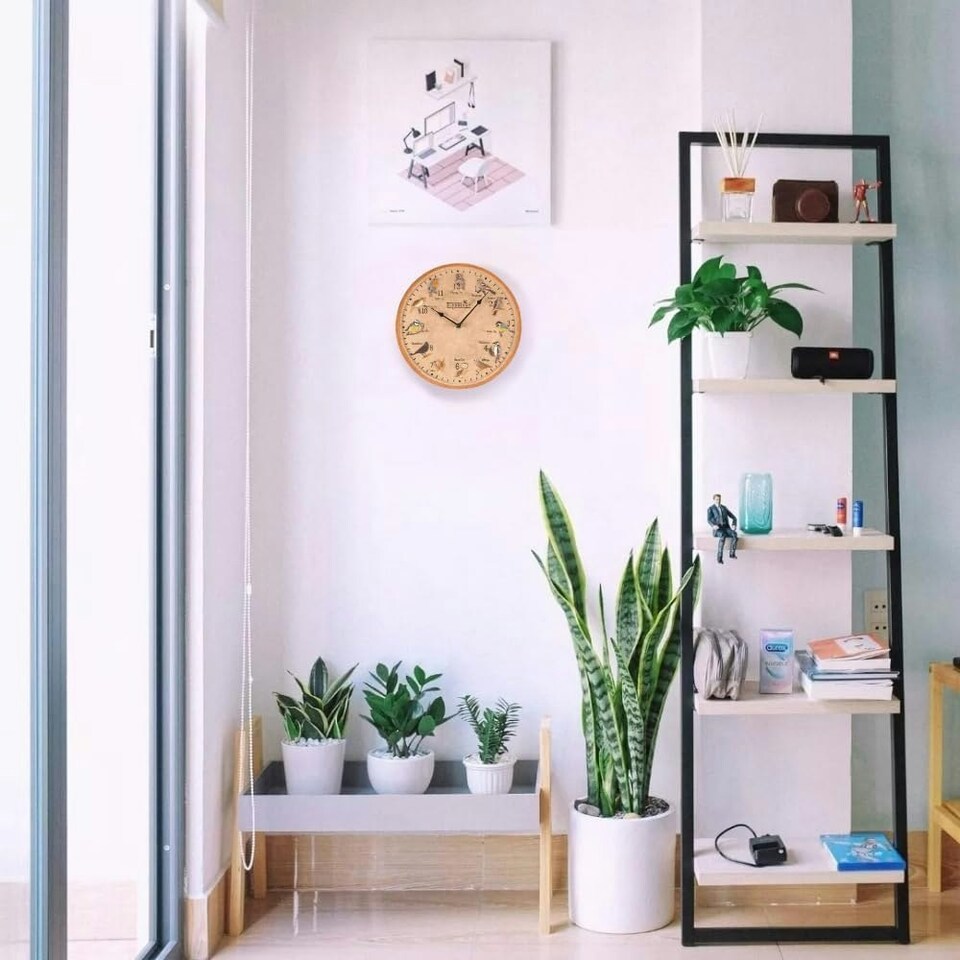 image 1 of Marco Paul 30cm Bird Design Garden Clock and Thermometer | Cream