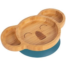 Tiny Dining Koala Bamboo Suction Plate - Navy Blue Blue
