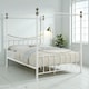 image 2 of Marylebone Traditional Four Poster Canopy Metal Bed Frame | White | White & Brass | King