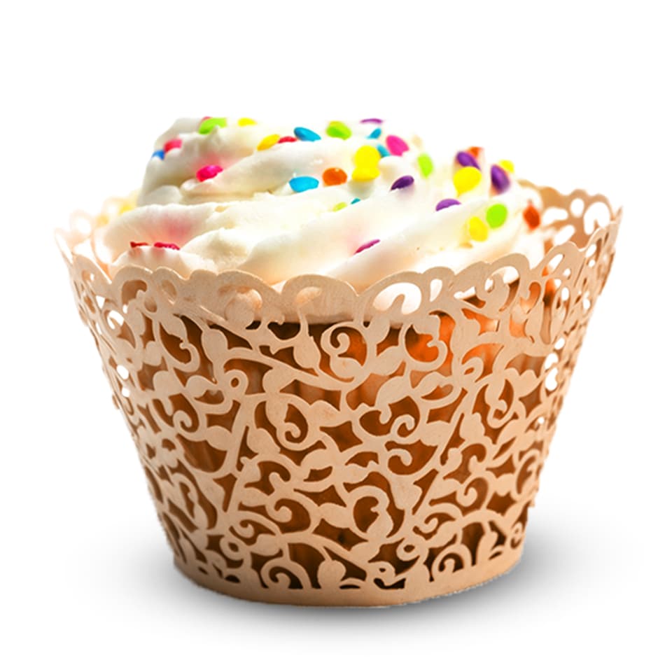 image 1 of Cupcake Wrappers Laser Cut Floral Design Paper Cup Holders - 25pcs