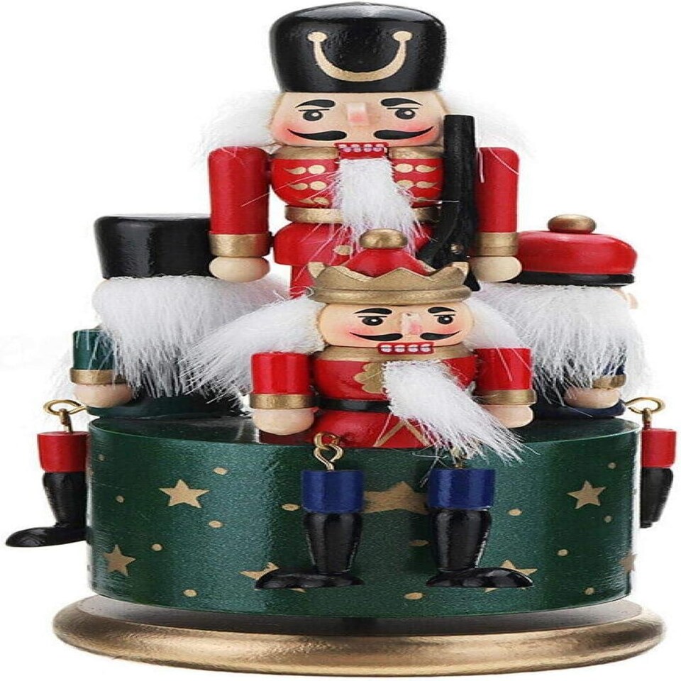 image 1 of 20cm Musical Box Wooden Nutcrackers Soldiers Christmas Ornament Any One