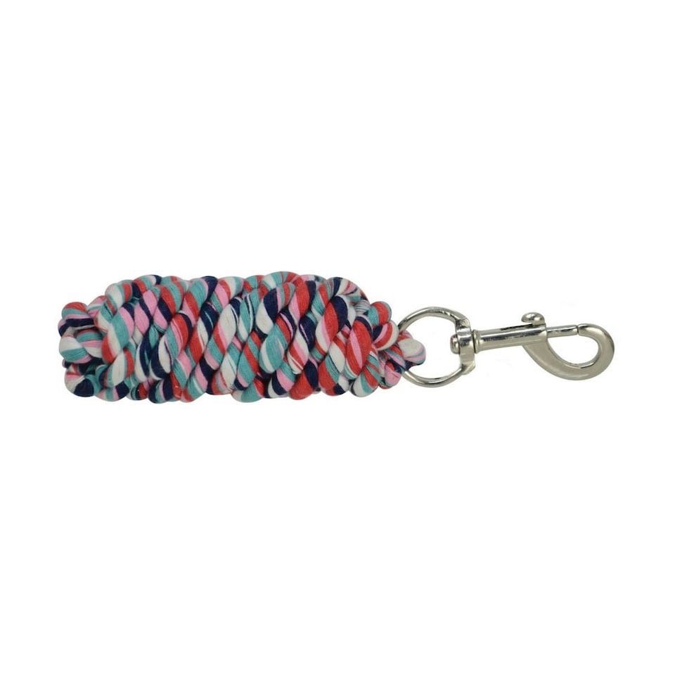 Hy Three Toned Lead Rope - White/Green/Navy/Red - 2m
