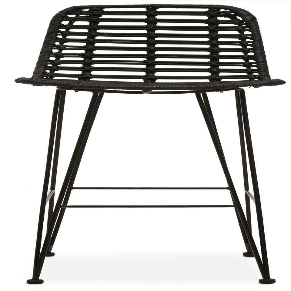image 1 of Interiors by Premier Sturdy Black Natural Rattan Bar Chair, Natural Cane Dining Chair, Durable Rattan Bar Chair, Strong Bar Chair