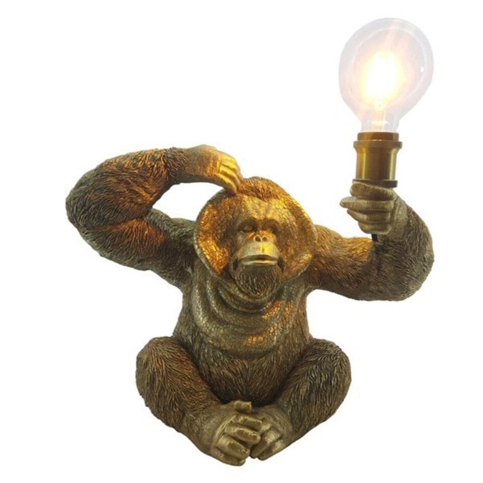 Straits Orangutan Light Exposed Bulb Lamp Gold