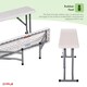 image 5 of Oypla 2x 3ft 95cm Folding Heavy Duty Outdoor 2 Person Trestle Bench Chair White