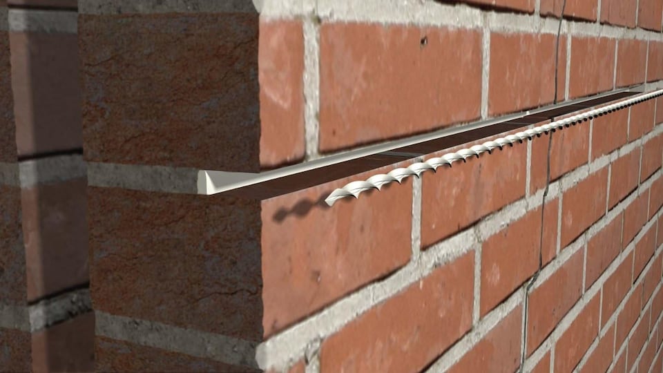 image 1 of BrickFix Helical Bar (10 x 1m Crack Stitching Bars for Masonry Repair) 304 Stainless Steel. For Use with BrickFix Grout