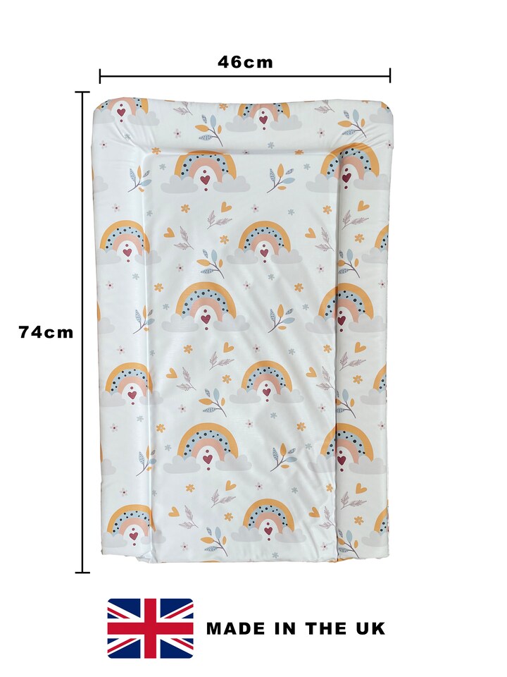 image 1 of Babybase Changing Mat Boho Rainbow | White