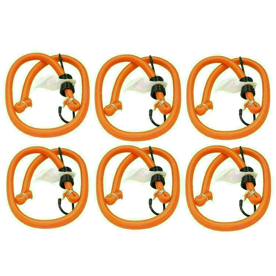 image 1 of 75cm / 29.5" Heavy Duty Bungee Cord Strap Tie Down Holder with Hooks 6pc