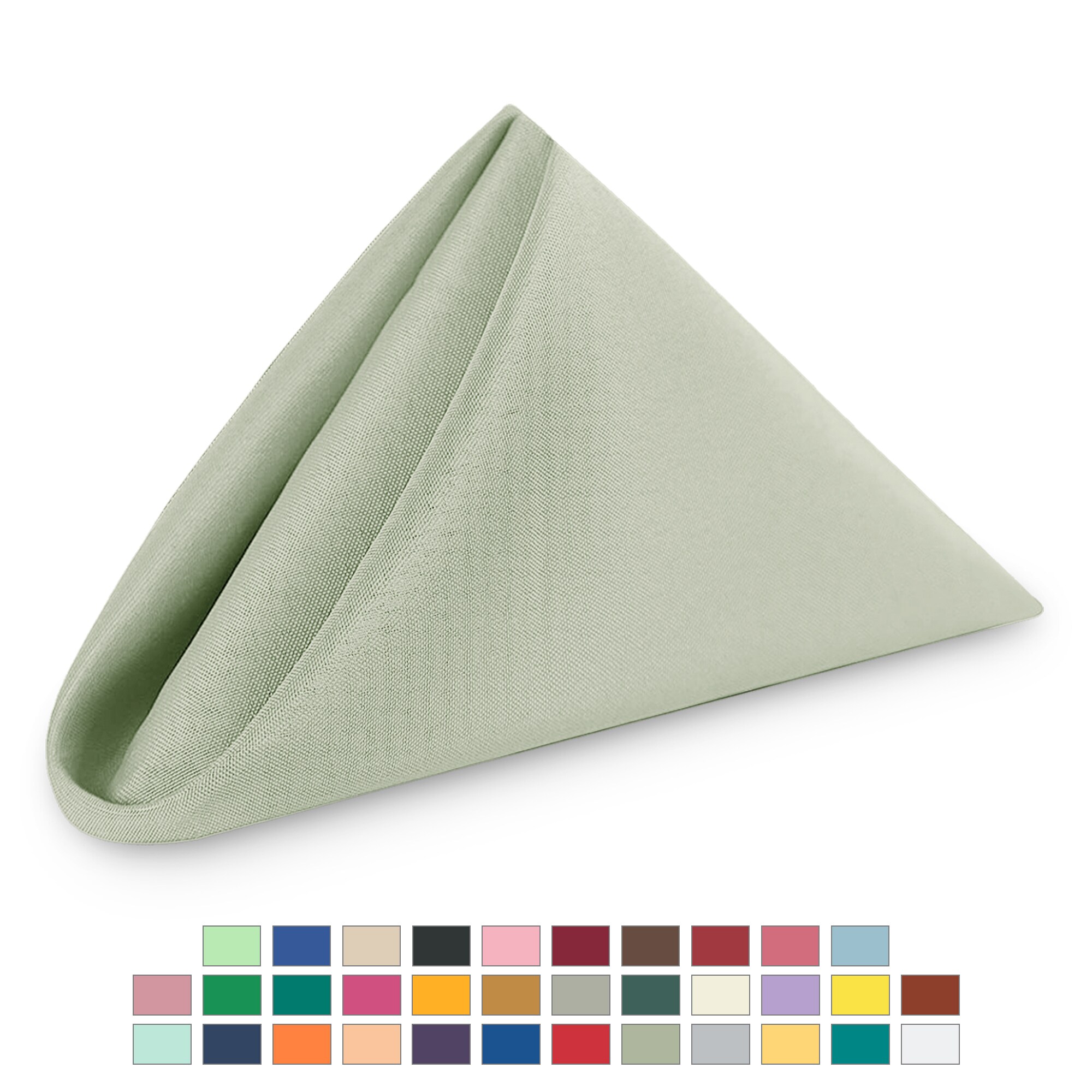 Neel Blue 20 Inch Polyester Table Napkins, Reusable, Wrinkle-Resistant - 50x50cm in Pale Green | Size: 50x50 cm