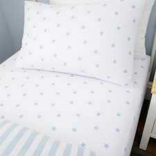 Bianca Mini Star & Stripes Cotton Fitted Sheet Blue | Blue | Double