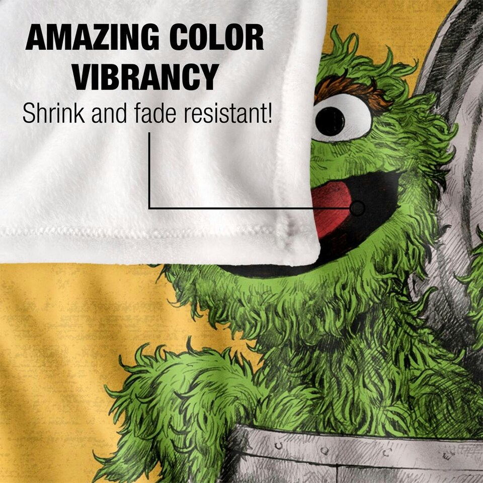 image 1 of Sesame Street Painted Oscar The Grouch Blanket - Multicoloured - One Size