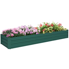Outsunny Galvanised Raised Bed for Garden, Outdoor Elevated Planter Box Green | Green | Green
