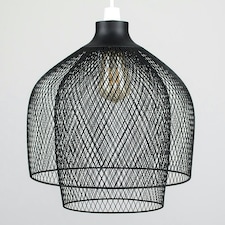 ValueLights Sigmund Black Ceiling Pendant Shade and B22 Pear LED 4W Warm White 2700K Bulb Black