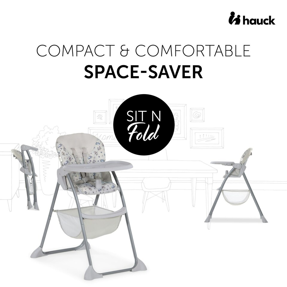 image 1 of Hauck Disney Sit N Fold - Mickey Mouse Grey