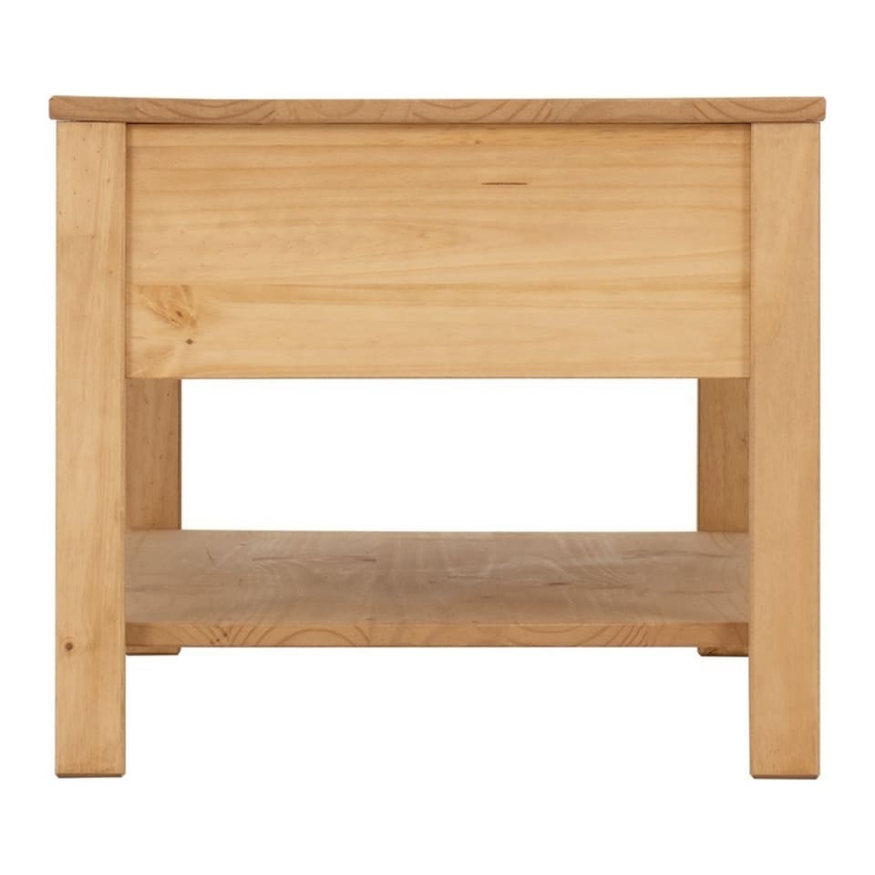 image 1 of Corona Rattan 2 Drawer Coffee Table - L50 x W90 x H43.5 cm - Distressed Wax Pine - Rattan Effect | Brown