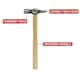 image 3 of Dekton Cross Pein Hammer 20mm With Wooden Handle Lightweight Steel Head