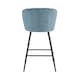 image 3 of SONARA Set of 2 Blended Woven Fabric Counter Height Bar Stools with Backrest | Blue
