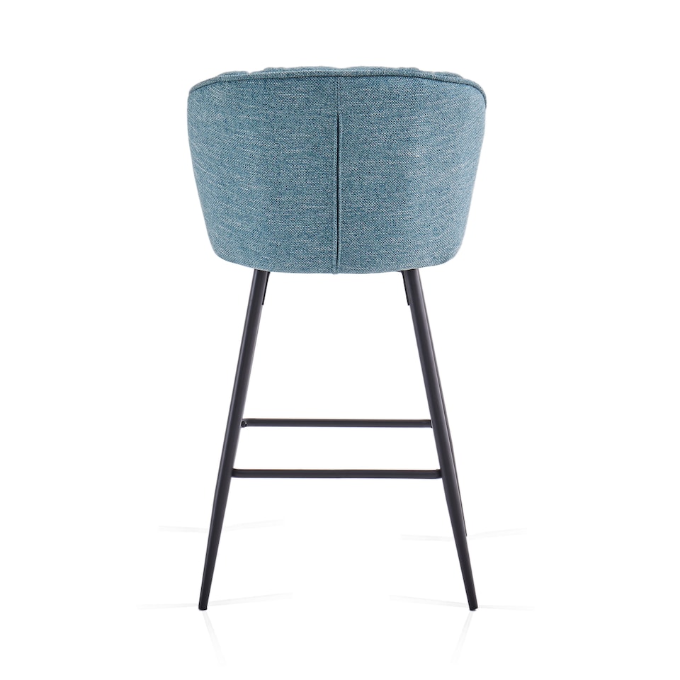 image 1 of SONARA Set of 2 Blended Woven Fabric Counter Height Bar Stools with Backrest | Blue