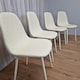 image 5 of Dining Chairs Set of 4 Cream Leather Kitchen Chairs Cream