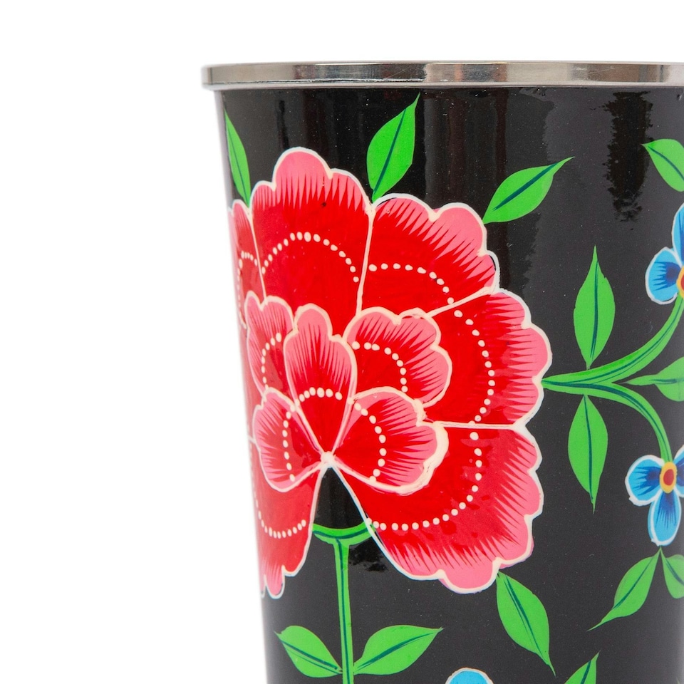image 1 of BillyCan Hand-Painted Picnic Cups - 300ml - Carbon Peony Grey