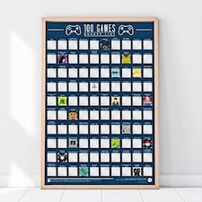 Gift Republic 100 Video Games Bucket List Scratch Poster