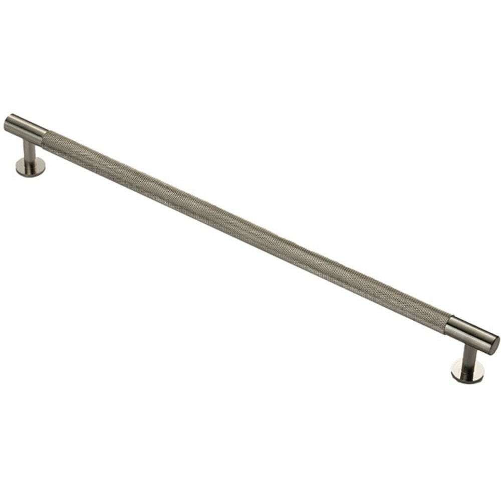 Loops Knurled Bar Door Pull Handle - 350mm x 13mm - 320mm Centres - Satin Nickel in Metallics
