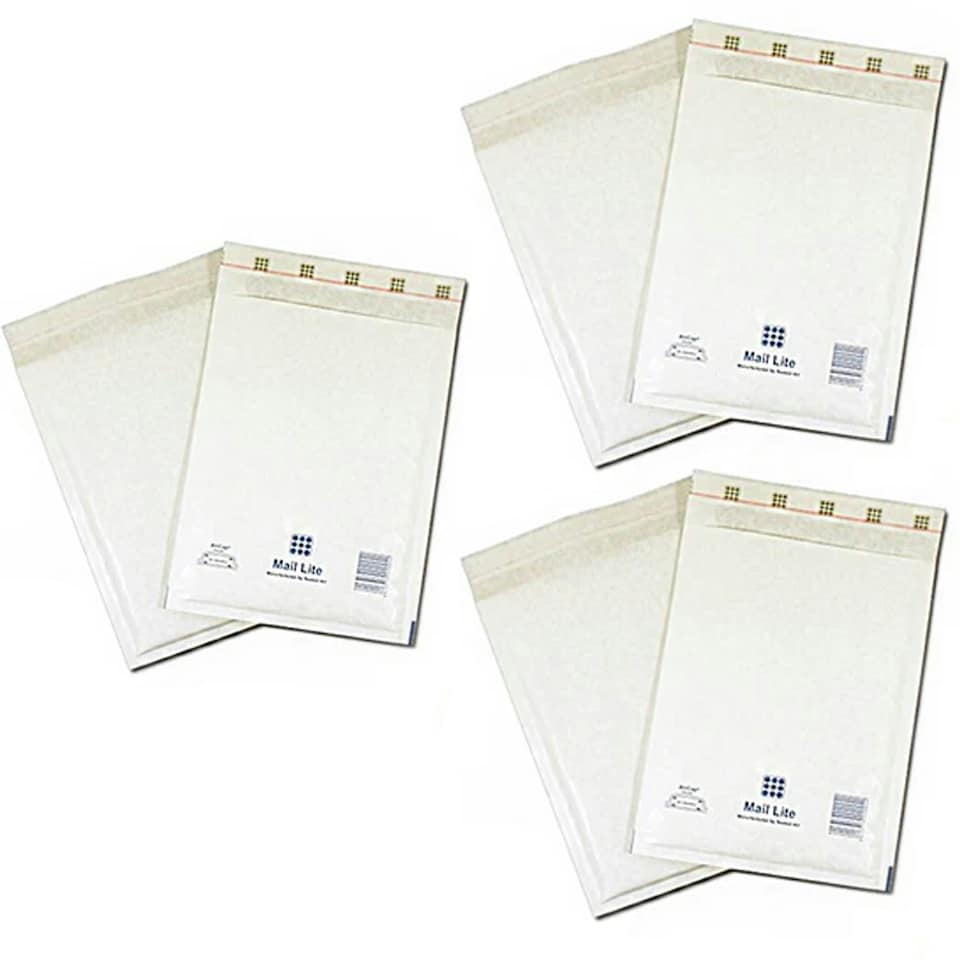 image 1 of 500 x LL (230 x 330mm) Mail Lite White Padded Bubble Lined Postage Mailing Envelopes White | One Size