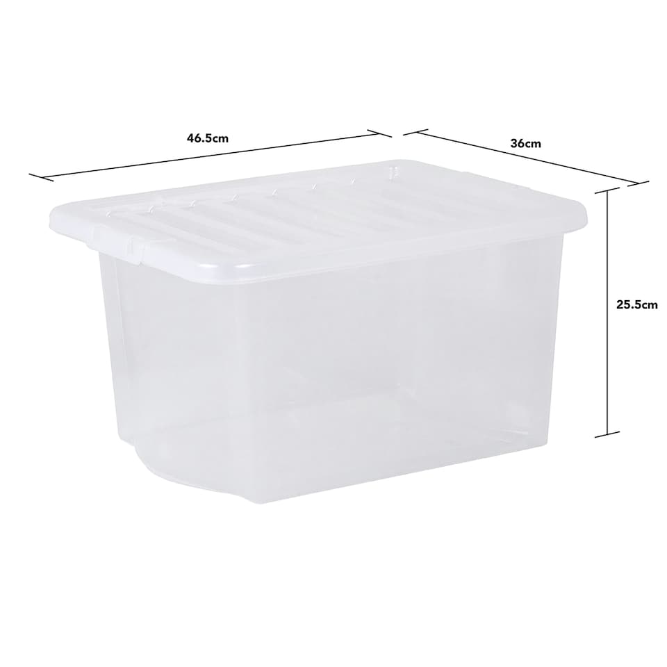 image 1 of Wham Crystal 5 x 28L Stackable Plastic Storage Boxes with Lids Clear