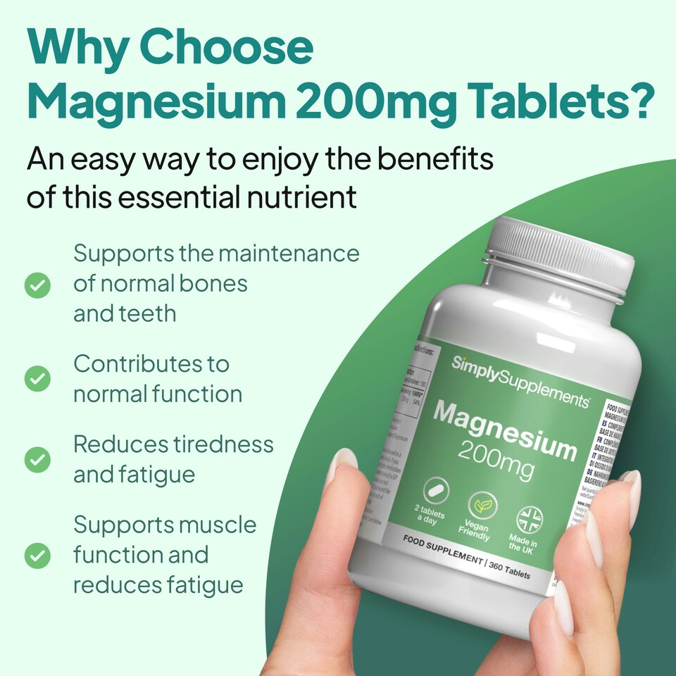 image 1 of Magnesium Tablets 200mg - 360 Tablets