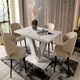 image 2 of White Marble Dining Table Extendable Marble Effect Top 120 160cm 6 8 Seater - Cari