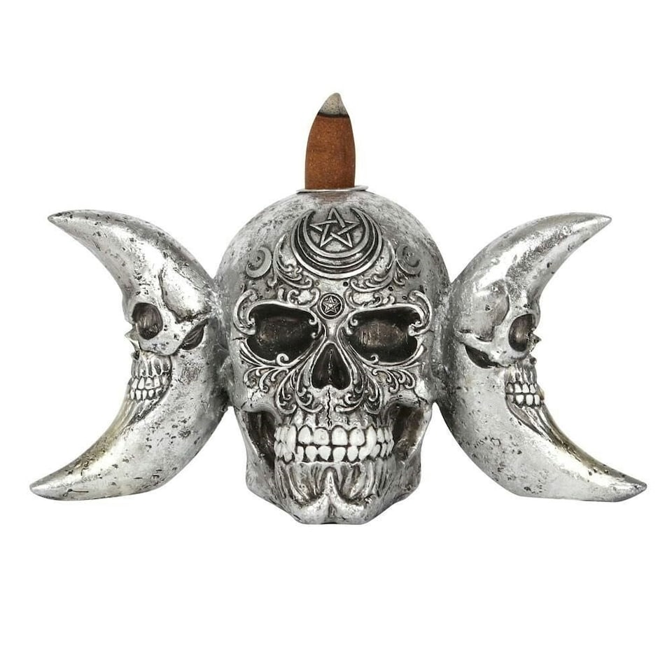 image 1 of Alchemy The Dark Goddess Resin Backflow Incense Burner - Silver - One Size