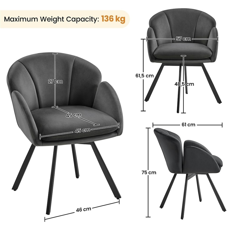 image 1 of Yaheetech Flower-shaped Velvet Accent Armchair