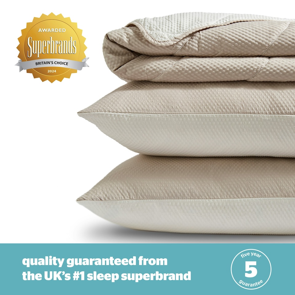 image 1 of Silentnight Summer Breeze 2.5 Tog Coverless Duvet and Pillowcase Set Cream | Taupe | Single