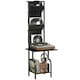 image 1 of HOMCOM Vinyl Record Player Stand with Oxford Pockets, Black