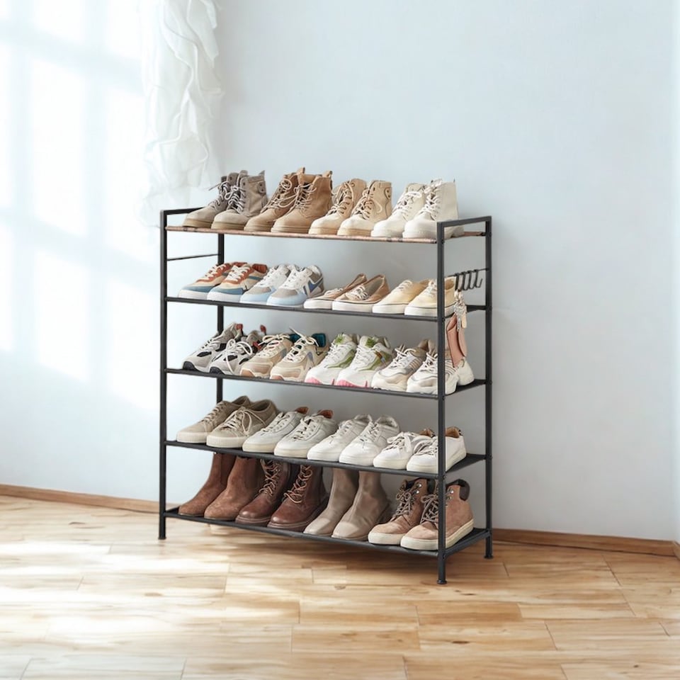 image 1 of 5 Tier Industrial Shoe Rack Hallway Storage Organiser