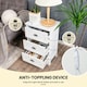 image 9 of COSTWAY Wood 3-Drawer Nightstand Accent End Table White | White