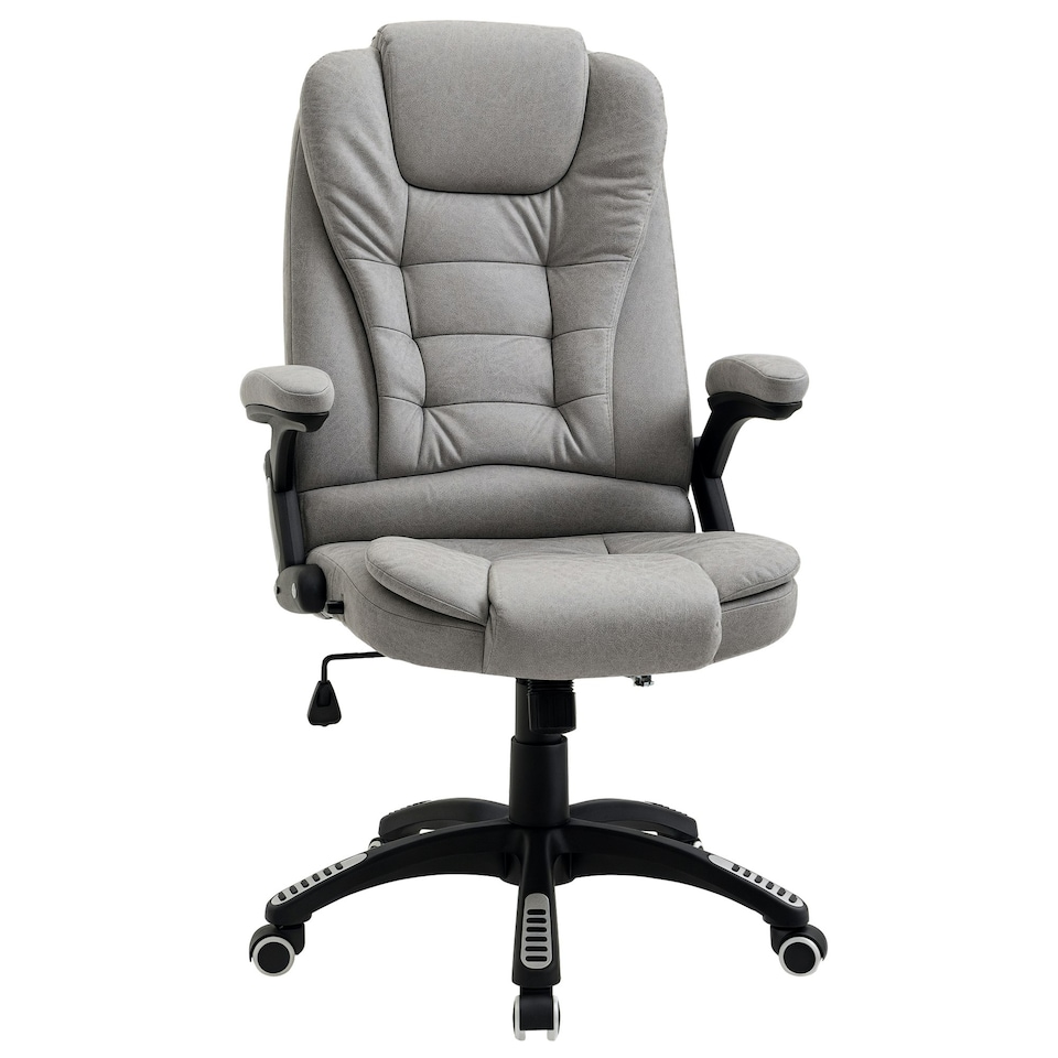 image 1 of Vinsetto High Back Home Office Chair Swivel Microfibre Fabric Desk Chair, Grey