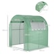 image 7 of Outsunny Walk in Polytunnel Greenhouse with Roll-up Window and Door, Green