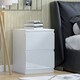 image 6 of FWStyle Carlton 2 Drawer Bedside Nightstand - White Gloss Front