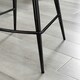 image 4 of Furniturebox Pesaro 2x Grey Velvet Black Leg Bar Chair
